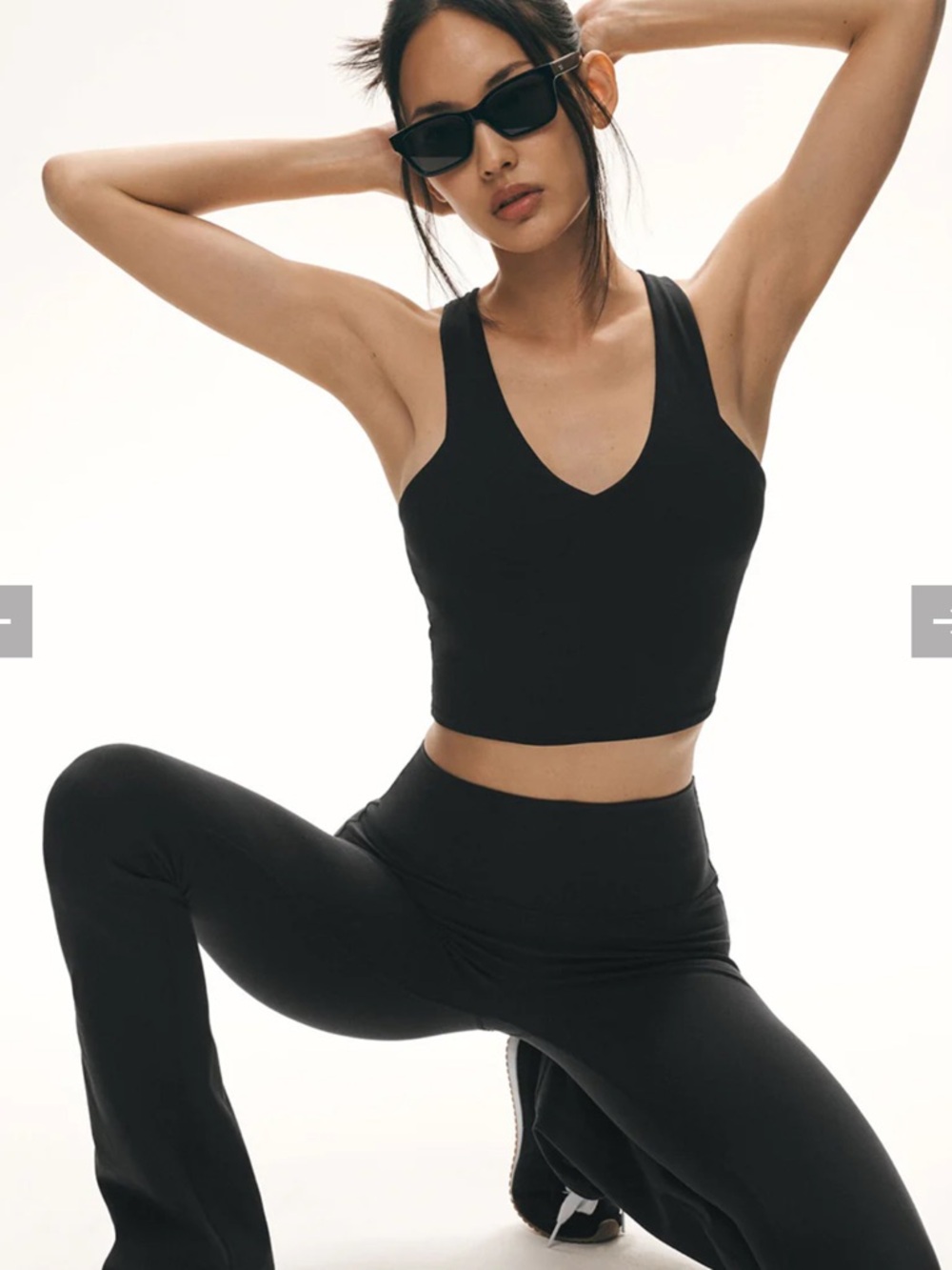 lululemon athletica Black V-Neck Cropped Tank